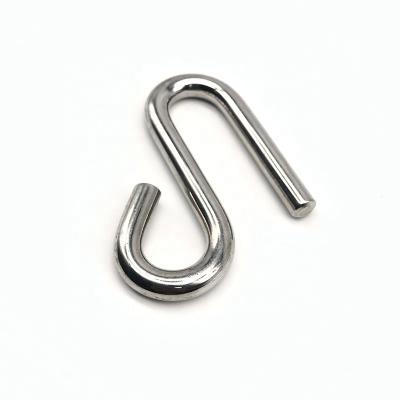 China Durable High Quality Stainless Steel Long Arm S Hooks AISI 304/316 S Hook Hardware Ringging Metal S Shaped Hanging Hooks for sale