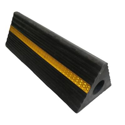 China Parking Lot High Quality Durable Parking Equipment Rubber Wheel Chock For Car Truck for sale