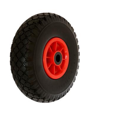 China Flat Free Colorful Solid PU Polyurethane Puncture Proof Flat Free PU Foam Caster Tyre Wheel Tires for Wheelbarrow 3.00-8 3.25-8 4.00-8 for sale