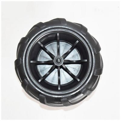 China Manufacturing Plant 7*4 inch PU wheel Flat Free Pu Foam WheelMetal RimFor Trash Dust Trash Can for sale