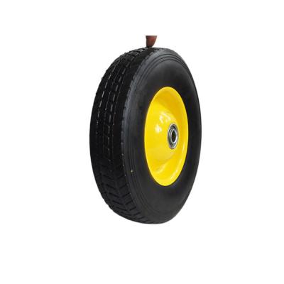 China Food & Beverage Factory Semi pneumatic rubber plastic wheel 10 inch wheel for lawn mower Flat free Airless rubber tire for sale