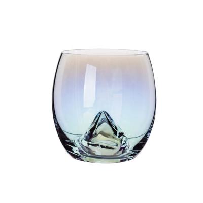 China Home Decor.Hotel.Restaurant.Bar Customized Mountain Soda Lime Colored Bottom Stemless Wine Glass for sale