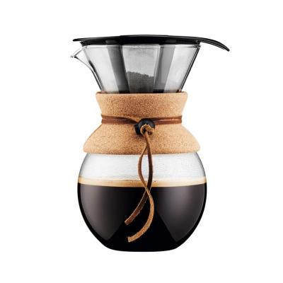 China WITH LID Handblown borosilicate glass drip espresso coffee maker with permanent filter for sale