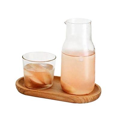 China Sustainable Custom Personalized Glass Borosilicate Water Carafe Jug Drinks Mug for sale