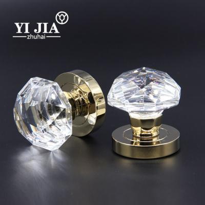 China Clear Glass Zinc Alloy Crystal Knobs Door Handles Set Door Antique Interior Door for sale