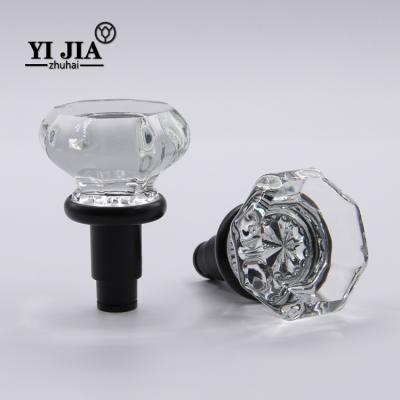 China Large Crystal Door Knobs Handle With External Octagonal Rosette Set for sale