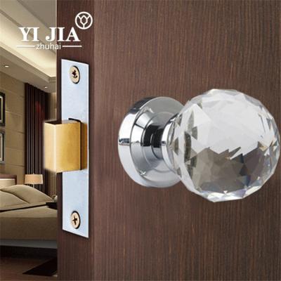 China Modern Round Zinc Chrome Finish Shower Lock Glass Door Knob for sale