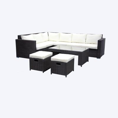 China 8 Seat Outdoor Patio All Weather Rattan Wicker Furniture Sofa for sale