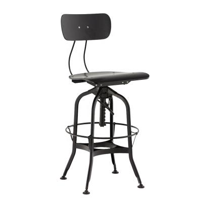 China Height Adjustable Swivel Steel Factory Stool Chair For Bar for sale