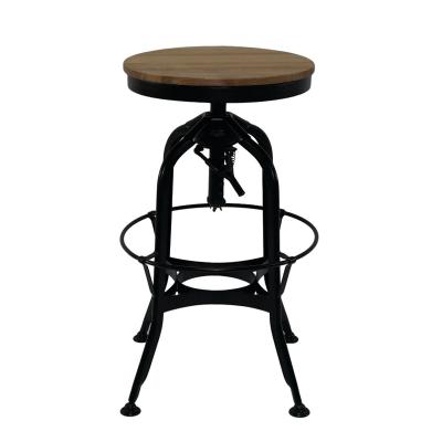 China Vintage Adjustable Galvanized Bar Stools Environmental Material Rolling Stools for sale