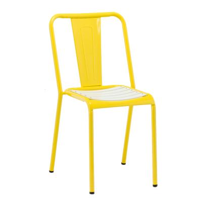 China Soft And Comfortable Dining Furniture Galvanized Steel Outdoor Seating Chair Stackable Fast Food Restaurant Chairs With Backrest for sale