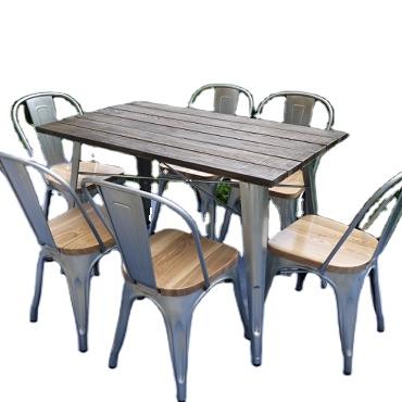 China Contemporary Outdoor And Indoor Use Restaurant Furniture Chairs And Table With 4 Chair Sets for sale