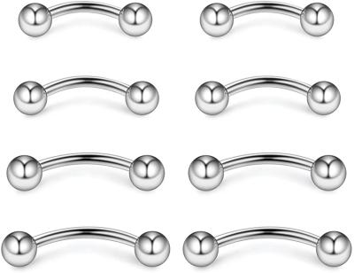 China Yeach 316L Stainless Steel Lead Free Surgical Colorful Eyebrow Curved Barbell Body Ring Body Piercing Jewelry for sale