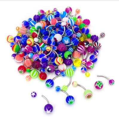 China Factory Lead Free Chinese Low Price Acrylic Mix Add Your Own Charm Belly Surgical Steel Ring for sale