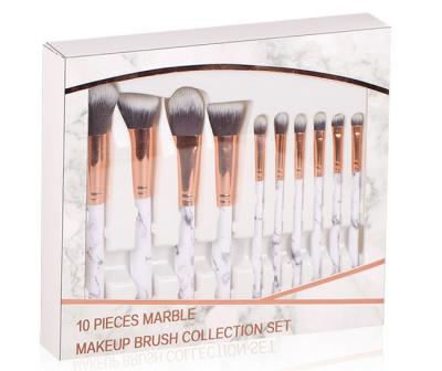 China Angular Blush Professional 10pcs Makeup Brush Set Cosmetic Powder Foundation Blush Eyeshadow Eyebrow Lip Mascara Brushes for sale