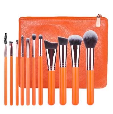 China Angular Blush 11Pcs Travel Makeup Brush Set For Makeup Brush Tools With Brush High Quality Factory for sale