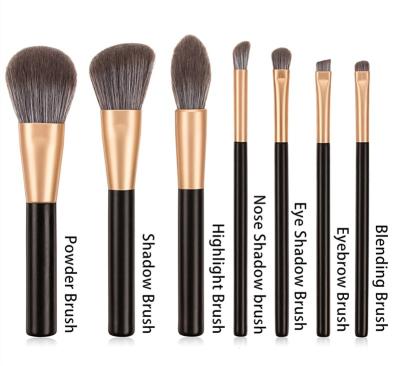 China Angular Blush Portable 7Pcs Makeup Brushes Kit Cosmetic Travel Brush Set Powder Foundation Blending Eyeshadow Blush Brush Beauty Tools for sale