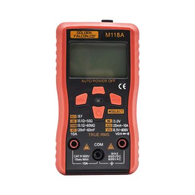 China True Digital Mini Multimeter Smart Tester Auto Multimetro RMS Transistor Meter With NCV Data Hold 6000counts Flashlight 14359 for sale