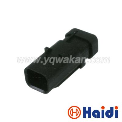 China Car Wiring Harness PA66 GF30 Connectors Sealed Black Male Female 2 Pin  776534-2 for sale