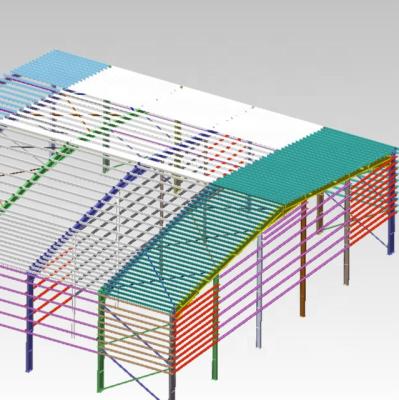 China Long Span Space Frame Steel Structure Frame Part Design for sale