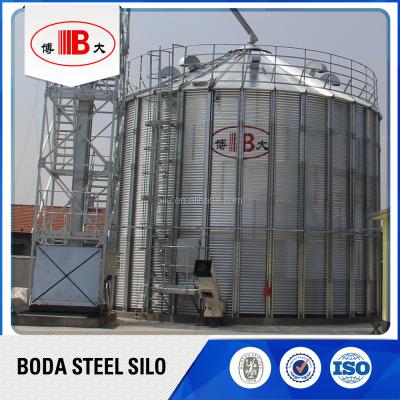 China Poultry Farm Used Commercial Grain Storage 1500t Flat Bottom Feed Storage Steel Silos for sale