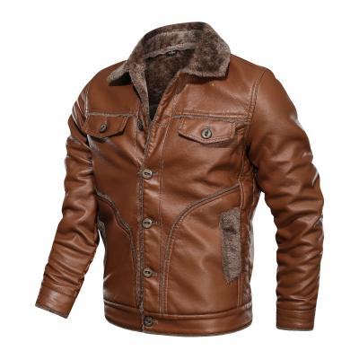 China 2021 sustainable faux fur men ceket from Chaqueta thickening winter warm jacket turn down collar coat motorcycle clothing outdoor leather jackets for sale