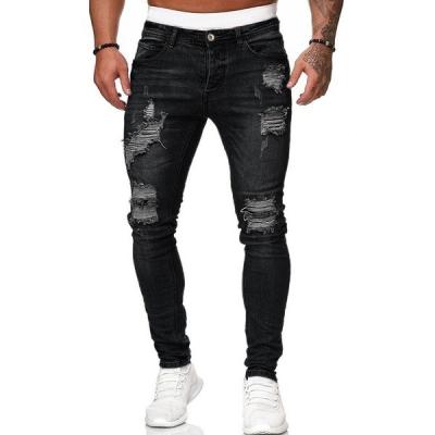 China Professional Skinny Jeans Factory Custom Men's Breathable Jeans Pattern Embroidered Patched High Waist Men's Skinny Jeans for sale