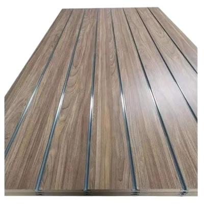 China Contemporary Glossy Wood grain 18mm MDF Slatwall panels, Slatwall display rack, Slatwall accessories for sale