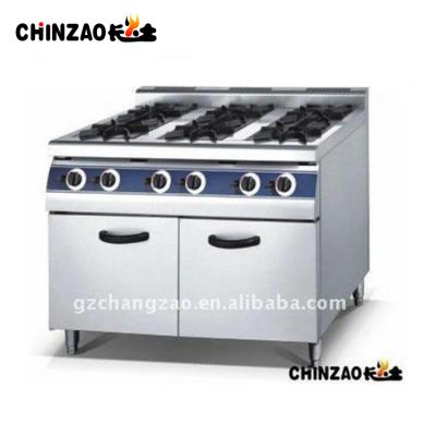 China Electronic Ignition Catering Equipment High Efficiency Kitchen Gas Cooking Stove With 6 Burners for sale