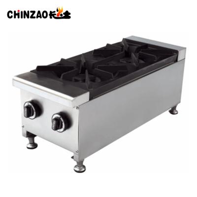 China CHINZAO China Stainless Steel 2 Burner Gas Stove Online Sale Portable Commercial Gas Cooker for sale