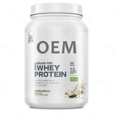 China Wholesale 4.3g BCAA NON-GMO Sugar Free Gluten Free Grass Fed Whey Protein Powder For Muscle Gain for sale