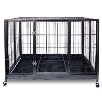 China Veterinary Breathable Equipment Cage Dog Piping Square Animal Cages Exercise Pen For Dog Living Pet Metal Kennel D01 for sale