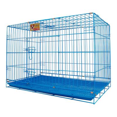 China Foshan Breathable Factory Hot Sale With Bold Folding Iron Tray Dog Cage Kennel Pet Cage for sale