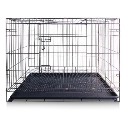 China Indoor Animal Carrier Folding Breathable Metal Wire Pet DogPlaying Living Room Cat Cage With Removable Tray for sale