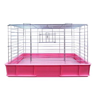 China Breathable Portable Folding Metal Iron Pet Material Rabbit Carry Cages Houses For Sale for sale