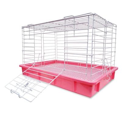 China Breathable Small Rabbit Hutch Animal House Poultry Metal Wire Square Rabbit Cage Pet Carriers for sale