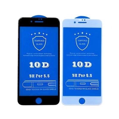 China Full Cover Cell Phone 10D Curved Edge Tempered Glass Screen Protector For iPhone for sale