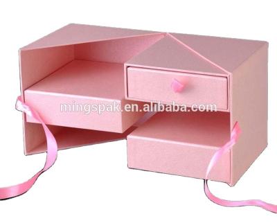 China Handmade gift box three drawer packaging printing tier ribbon for sale