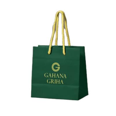 China Wholesale Custom Logo Recyclable Recycle Kraft Paper Shopping Bag With PP Rope for sale