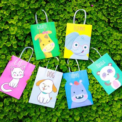 China Recyclable Custom Cute Cartoon Kraft Paper Bags for sale