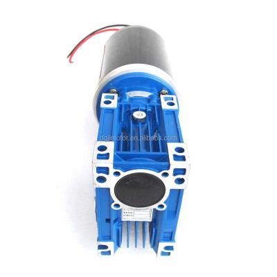 China GW114165 totally enclosed 12V 24V high quality all metal speed DC worm motor hall encoder and brake for machine supermarket industrial cleaning for sale