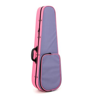 China Cheapest Guitar Case Comfortable Foam Violin Case Pink and Purple Leather Covered Styrofoam Music Case for Musician FC11-SV for sale