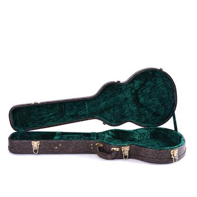 China Acoustic Wooden Electric Guitar Case 3/4 Size Hardshell Case Instrument Bags and Cases Hard Leather Musical Box with Lock Key for sale