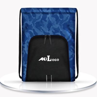 China Hg Logo Polyester Sports Drawstring Suction String Anti-theft Backpack Custom Bag Waterproof Nylon Shopping Bags for sale