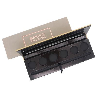 China Luxury Magnetic EYE Eyeshadow Palette Empty Paper Flocking Packaging With Hot Stamping for sale