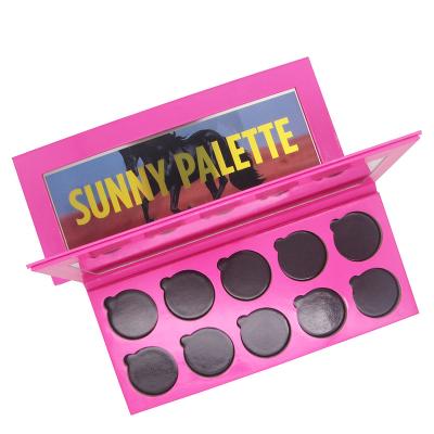 China 3D horse version makeup eyeshadow palette waterproof pink magnetic custom cosmetic paper empty palette for sale