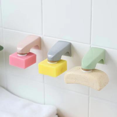 China Modern Magnetic Wall Mounted Plastic Soap Box Bathroom Magnet Soap Holder Creative Soap Holder for sale