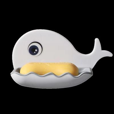 China Modern Whale Water Filter Box Cartoon Bathroom Soap Dish Storage Holder Sturdy High Strength Adhesive Free Punching for sale