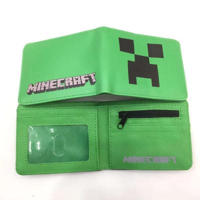 China Amazon anti-theft hot-selling game around youth short personality minecraft wallet multi-card creative color printing PU wallet for sale