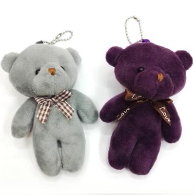 China 2022 hot sales cute gift toy plush teddy bear cute soft head chain small size mini size stuffed soft miniature teddy bear for sale